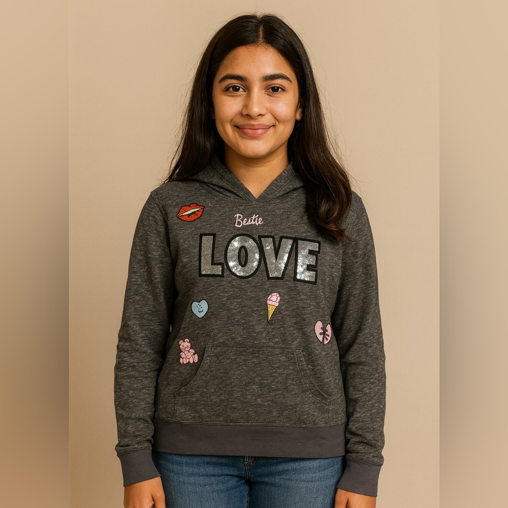 Gray patch Hoodie